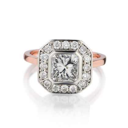 Platinum Diamond Ring.  1.50 Princess Cut Diamond