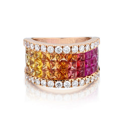 18kt Pink Gold "Tutti Fruiti "Coloured Stone Ring