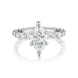 18kt White Gold Diamond Ring. 1.39 Marquise Cut Diamond