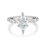 18kt White Gold Diamond Ring. 1.39 Marquise Cut Diamond - view 1