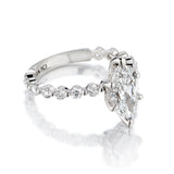 18kt White Gold Diamond Ring. 1.39 Marquise Cut Diamond - view 2