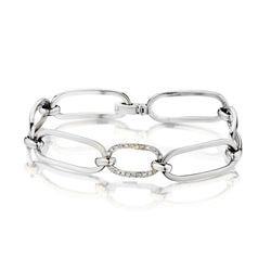 18kt White Gold Chunky Bracelet. Weight: 11 Grams