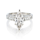Platinum Diamond Ring. 2.88ct Marquise Cut Diamond - view 1