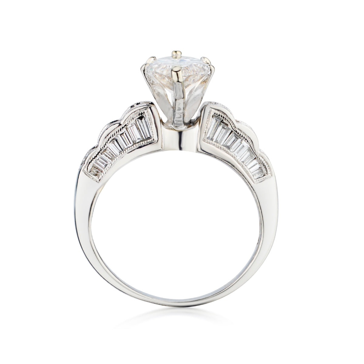 Platinum Diamond Ring. 2.88ct Marquise Cut Diamond