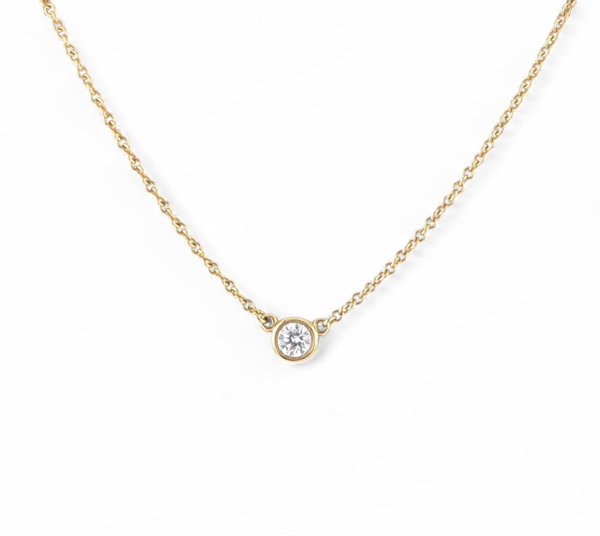 18KT YELLOW GOLD TIFFANY & CO D'AMOUR DIAMOND NECKLACE