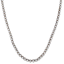 Ladies 18kt White Gold Diamond "Tennis Necklace". 15.00ct Tw