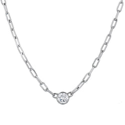 Handmade 14kt White Gold Diamond Solitaire Pendant. 1.50 ct