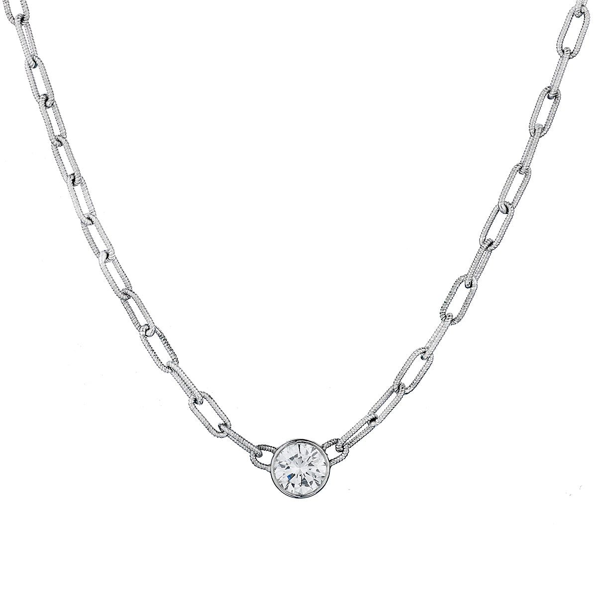 Handmade 14kt White Gold Diamond Solitaire Pendant. 1.50 ct