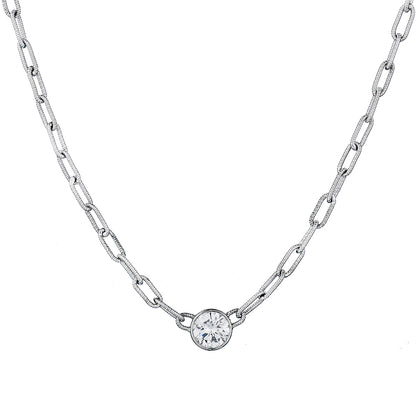 Handmade 14kt White Gold Diamond Solitaire Pendant. 1.50 ct
