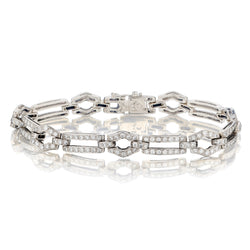 Ladies 14kt White Gold Diamond Bracelet. 4.00ct Tw