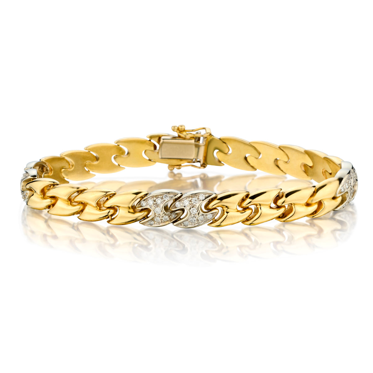 18kt Yellow and White Gold Diamond Bracelet.
