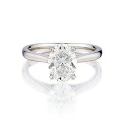 Birks Platinum Natural Oval Diamond Ring. 1.52 ct