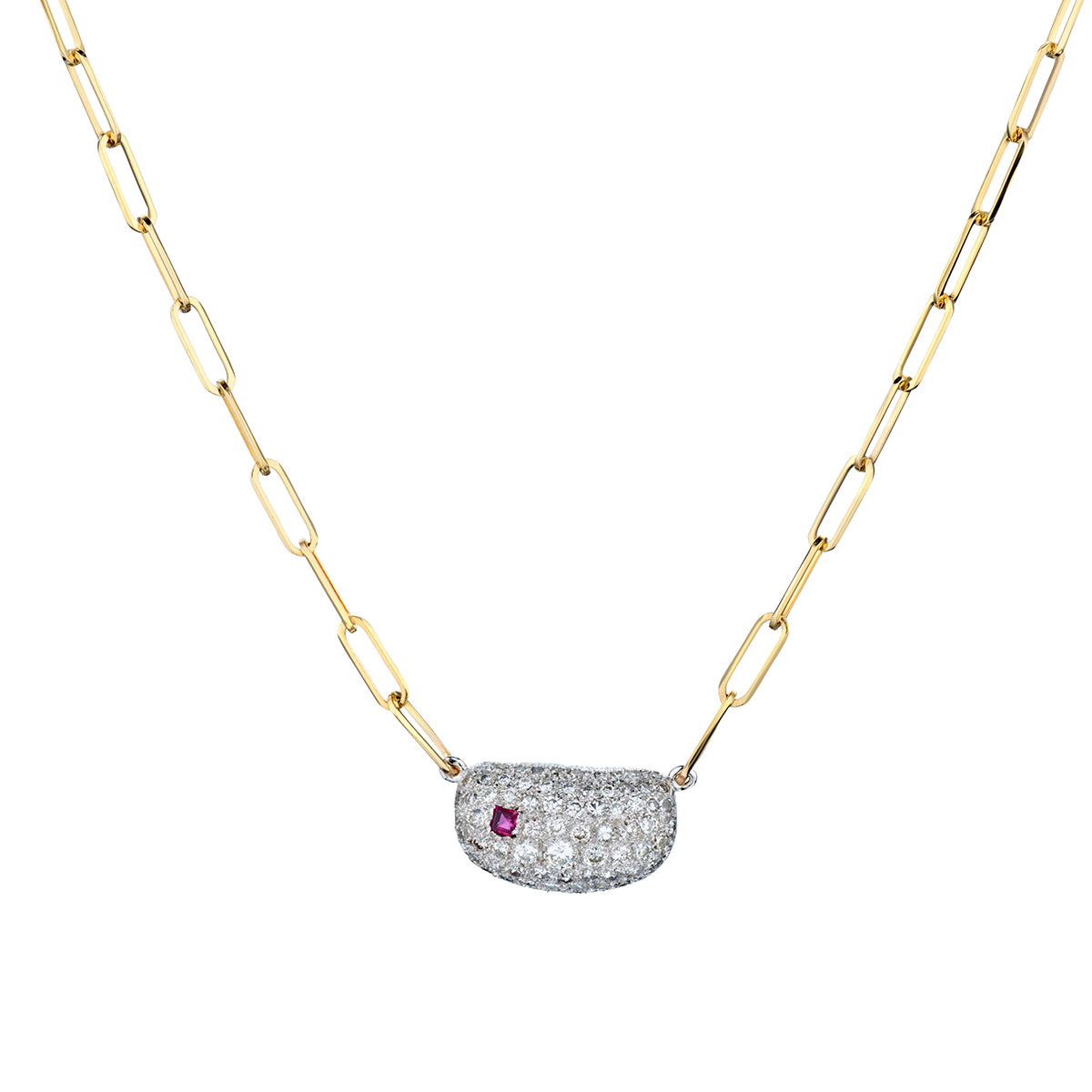 14kt Yellow Gold Ruby and Diamond Pendant. 1.50ct Tw. Italy