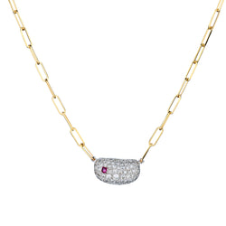 14kt Yellow Gold Ruby and Diamond Pendant. 1.50ct Tw. Italy
