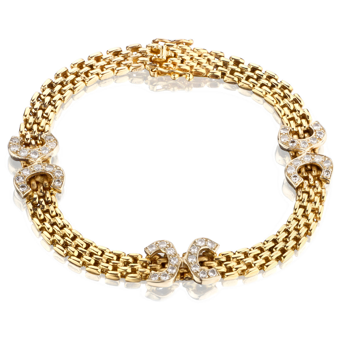 14kt Yellow Gold Diamond "C" Bracelet. 1.30ct Tw