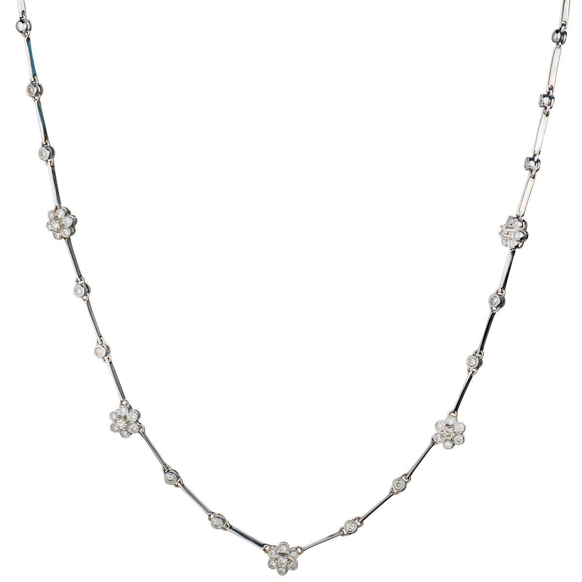 14kt White Gold Diamond Necklace. 47 x 1.00ct Tw