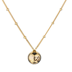 Gucci 18kt Pink Gold GG Logo Icon Ball Necklace.5.89 Grams