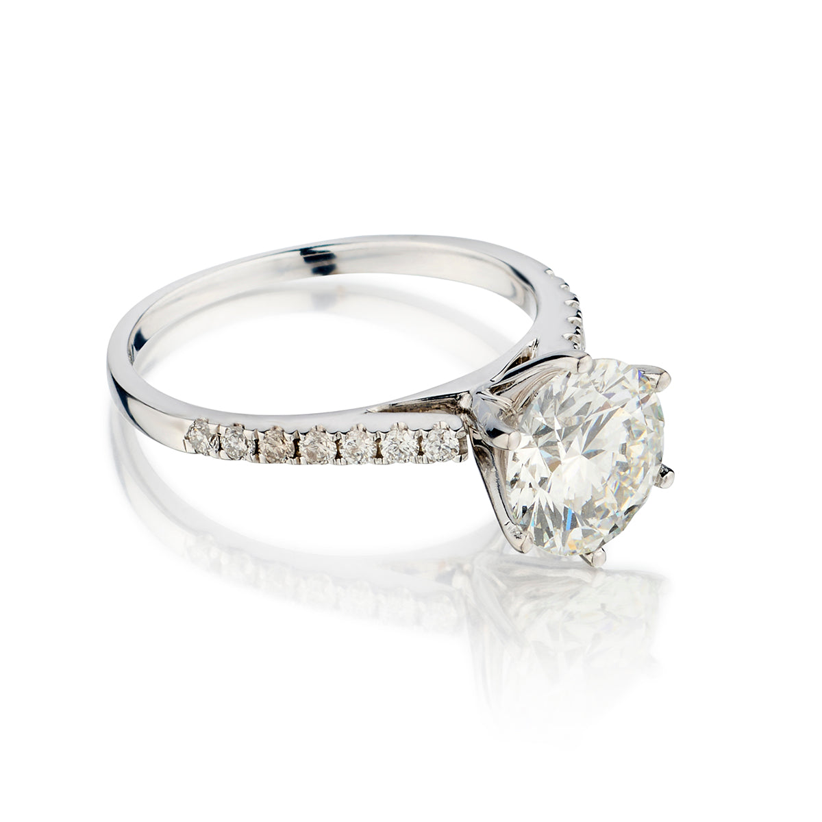 Ladies 14kt White Gold Diamond Ring. 2.02 (GIA )