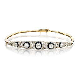 Art Deco Platinum and Gold Diamond Bracelet.