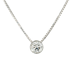 Ladies 18kt White Gold Diamond Solitaire Pendant. 0.70ct