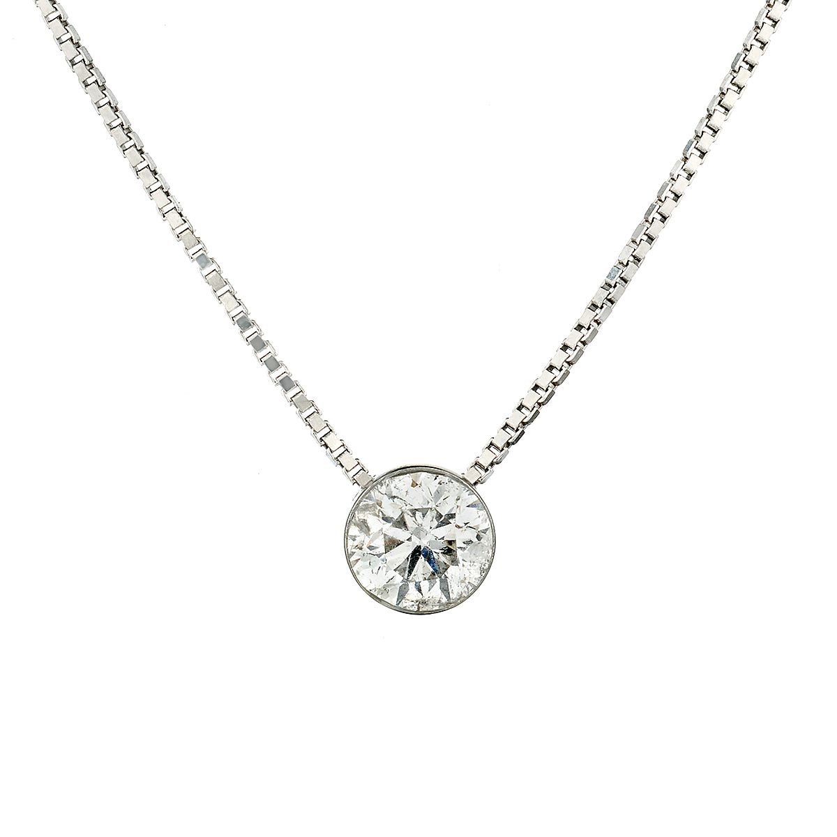 Ladies 18kt White Gold Diamond Solitaire Pendant. 0.70ct