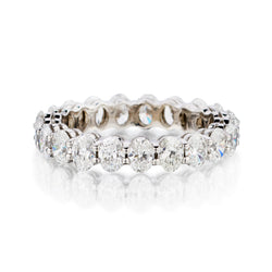 14kt White Gold Oval Cut Diamond Eternity Band. 3.10ct Tw