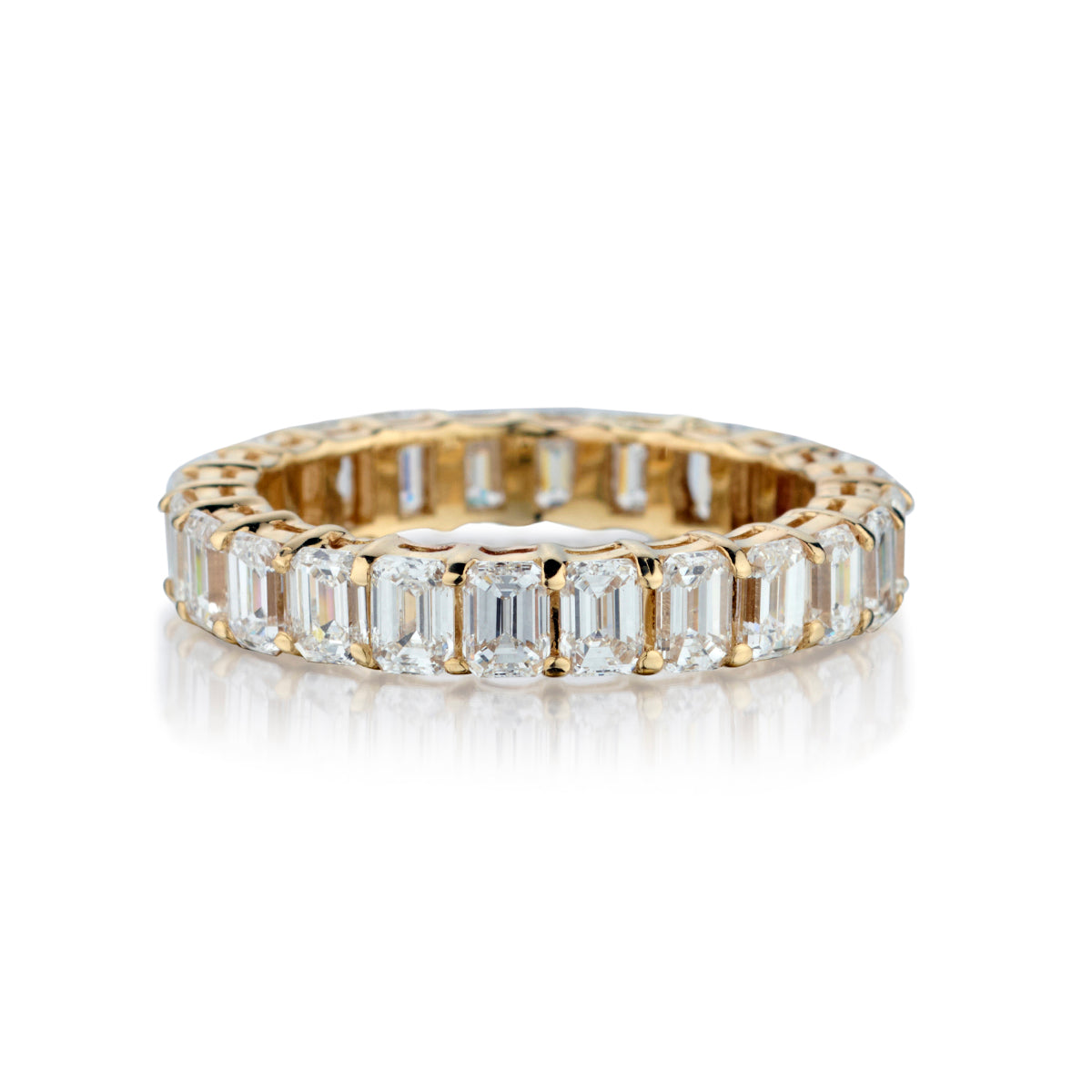 14kt Yellow Gold Diamond Eternity Band. 3.70ct Tw Emerald Cut