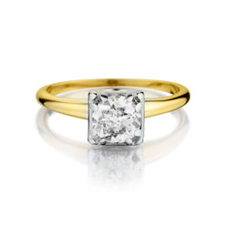 Vintage 14kt Yellow Gold Diamond Ring. 0.65 European Cut