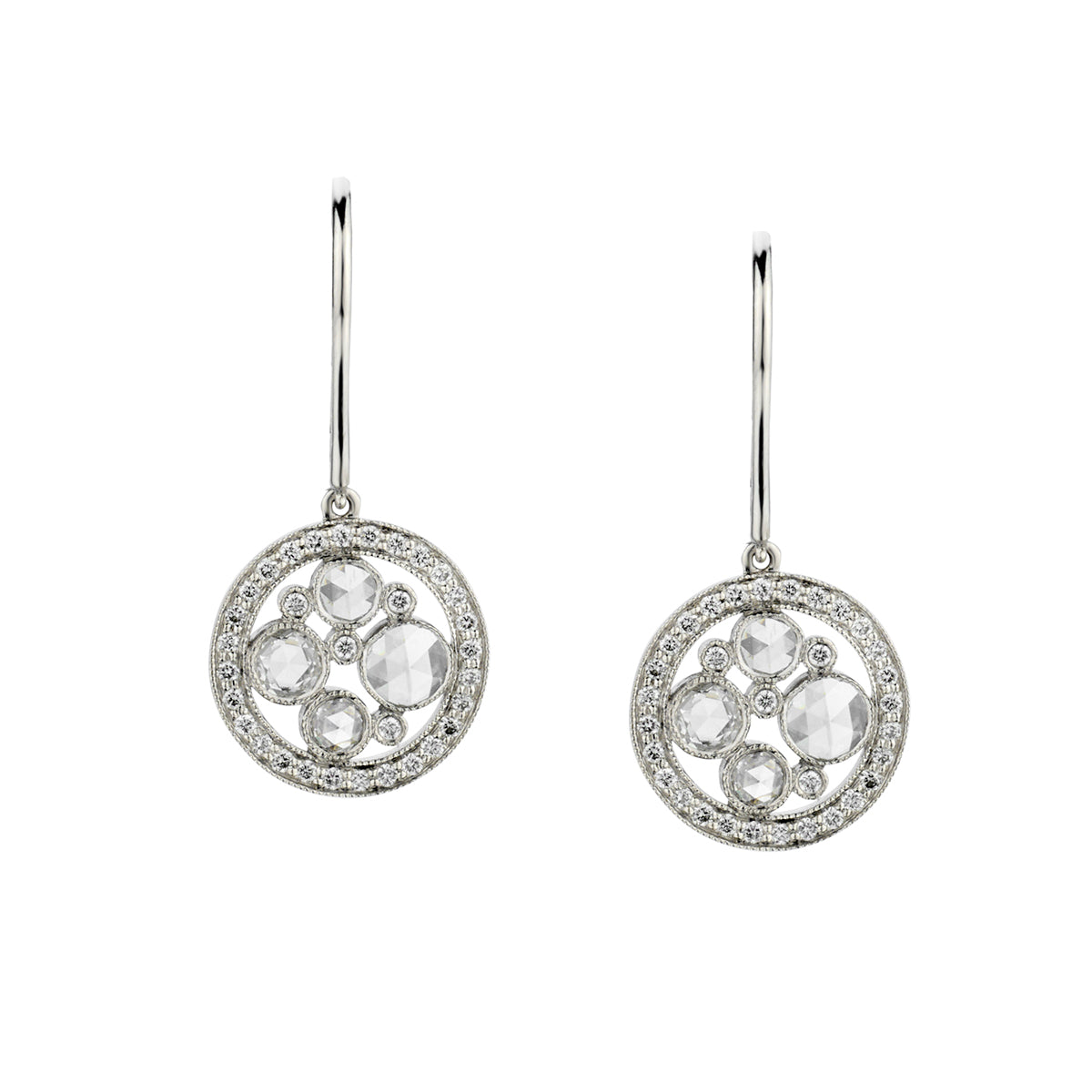 Tiffany & Co. "Cobblestone" Diamond Platinum Earrings.