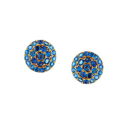 Ladies 14kt Pink Gold Blue Sapphire Clip-On Studs.5.00ct Tw