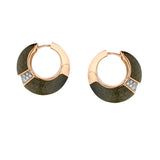 Chimento "Desiderio" 18kt Pink Gold Pave' Diamond and Obsidian Earrings. - view 1