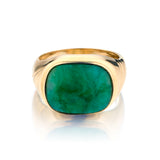 18kt Yellow Gold Jade Ring. Weight: 8.17 grams - view 1