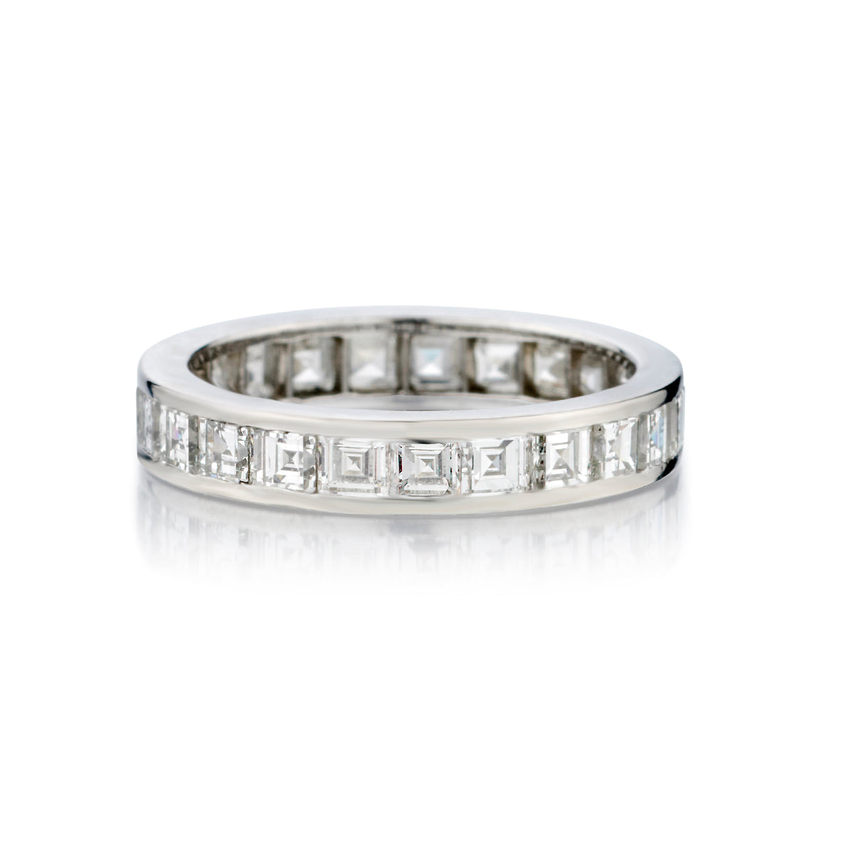 Tiffany & Co Platinum Diamond Eternity Square Cut Band. 2.00ct Tw