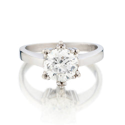 14kt White Gold Diamond Ring. 1.52 Brilliant Cut Diamond