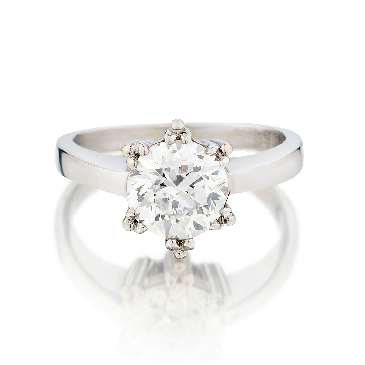 14kt White Gold Diamond Ring. 1.52 Brilliant Cut Diamond