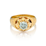 18kt Yellow Gold Diamond Ring. 0.90 Brilliant Cut Diamond - view 1