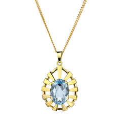 14kt Yellow Gold Aquamarine Pendant. Weight: 9 Carat Aquamarine