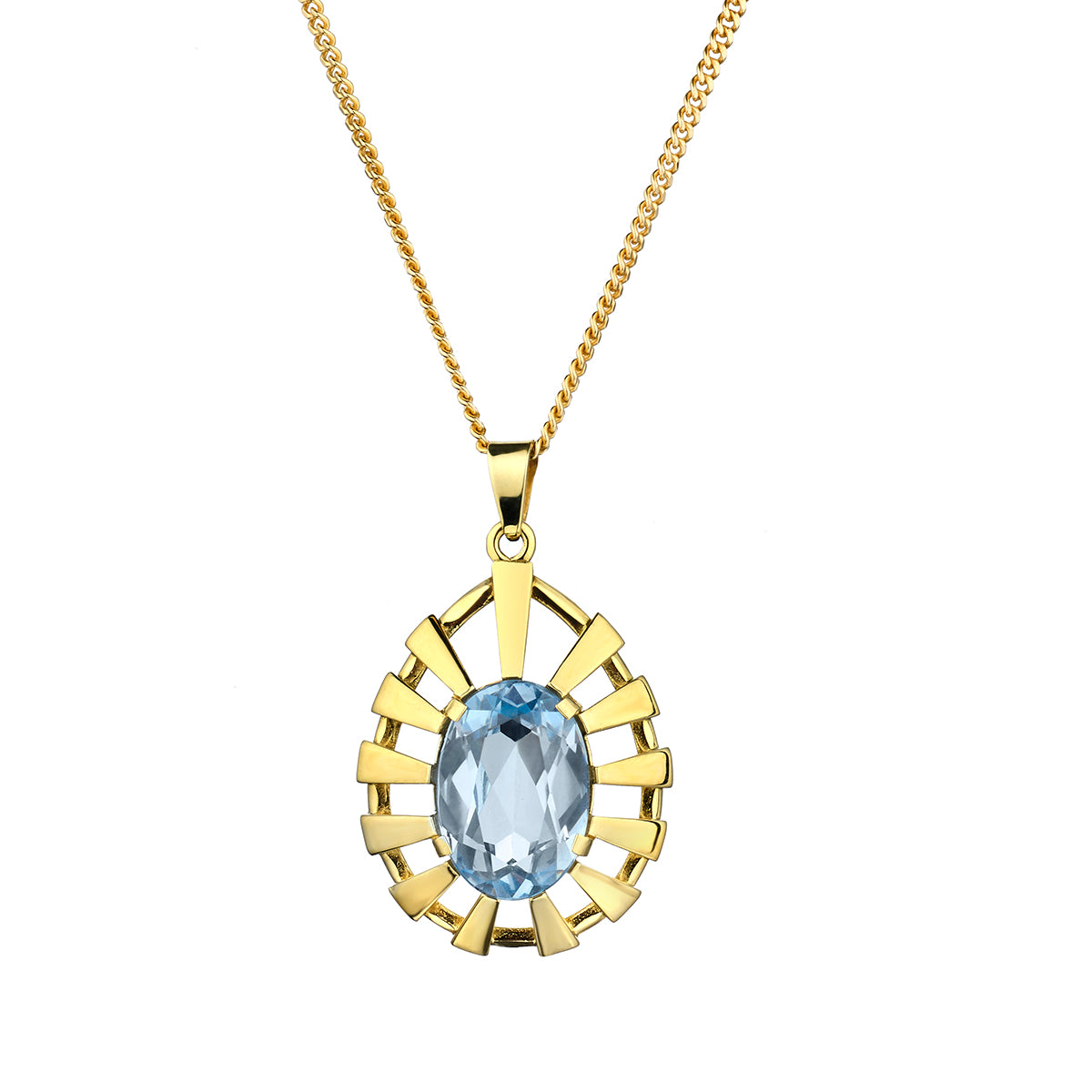 14kt Yellow Gold Aquamarine Pendant. Weight: 9 Carat Aquamarine