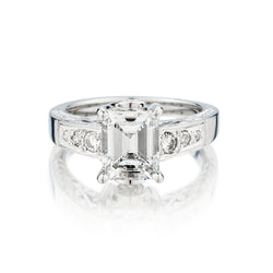 18kt White Gold Diamond Ring. 2.00 Emerald Cut Diamond.