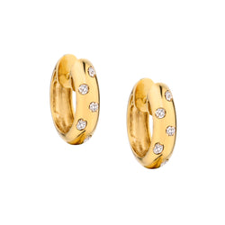 18kt Yellow Gold Diamond Huggies Earrings. 0.30ct Tw