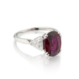 Platinum Ruby and Diamond Ring, 2.85 Carat Ruby - view 2