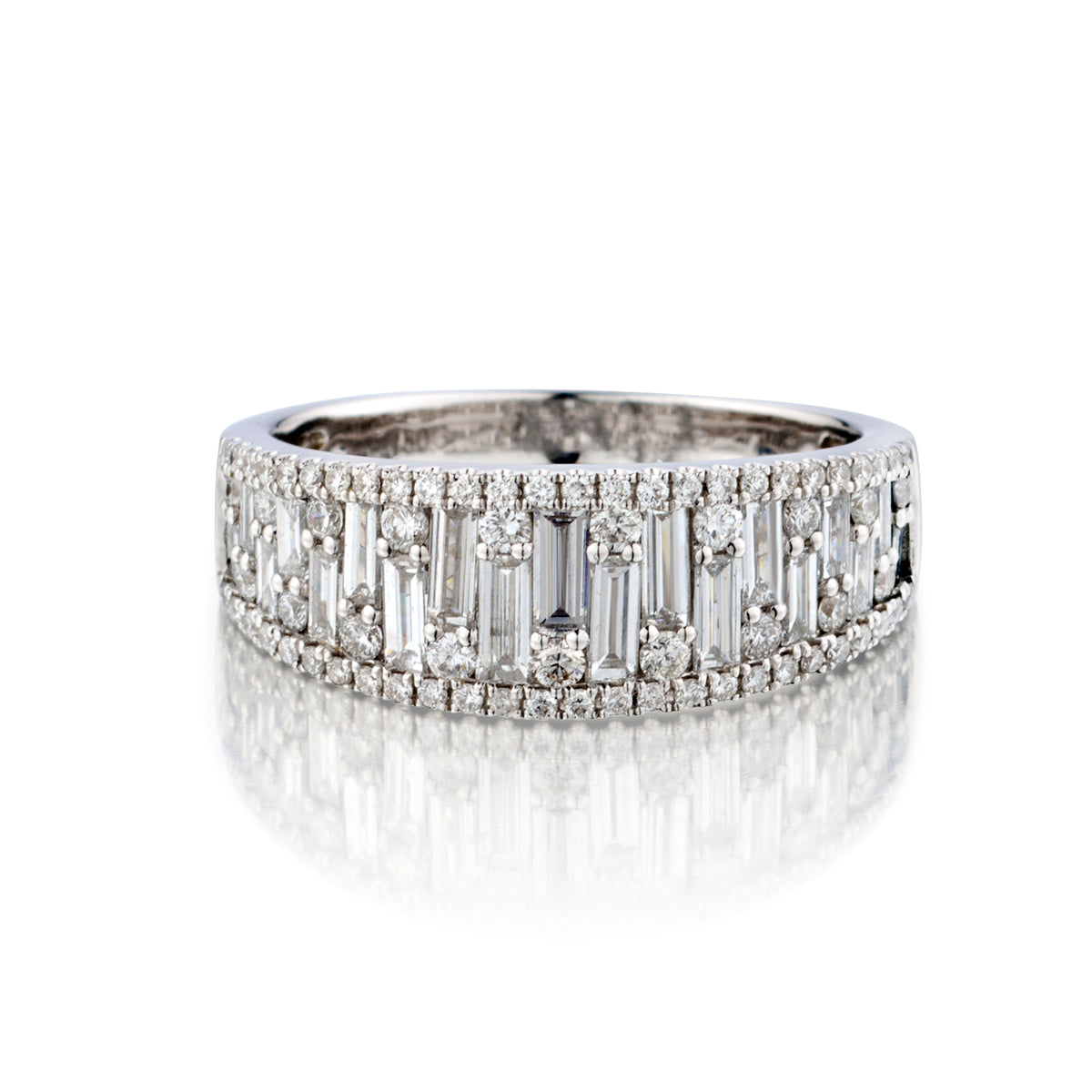 18kt White Gold Diamond Band.