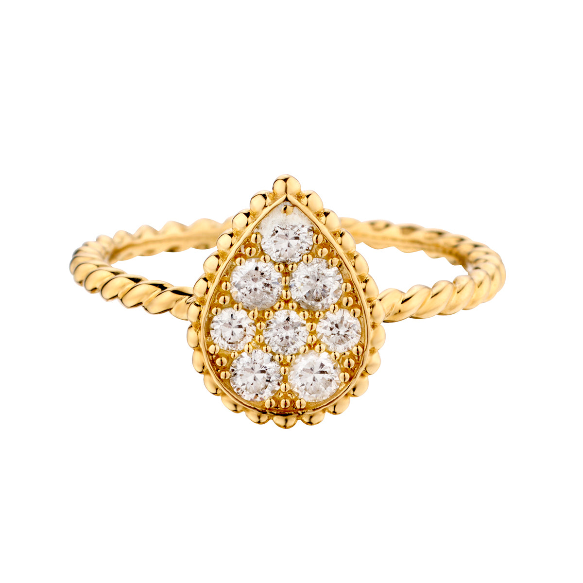 14kt Yellow Gold Pear Shape Diamond Ring.  0.40ct Tw
