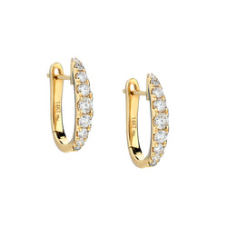 14kt Yellow Gold Small Diamond Hoop Earrings. 0.44ct Tw