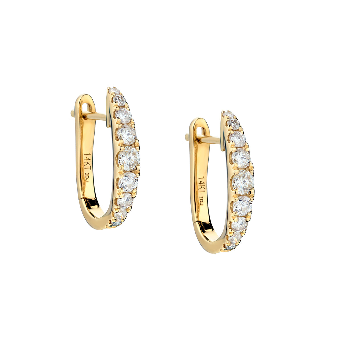 14kt Yellow Gold Small Diamond Hoop Earrings. 0.44ct Tw