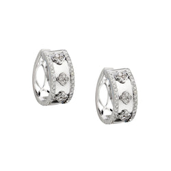 18kt White Gold Diamond Small Hoop Earrings. 0.60ct Tw