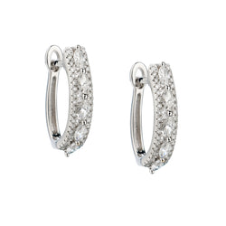14kt White Gold Diamond Small Hoop Earrings. 0.63ct Tw