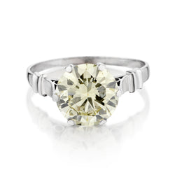 Platinum Fancy Yellow Brilliant Cut Diamond. 3.75ct Weight