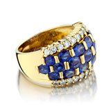 18kt Yellow Gold Blue Sapphire and Diamond Ring. - view 2