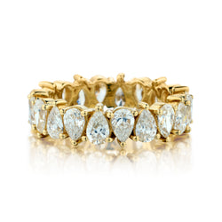 18kt Yellow Gold Diamond Eternity. 3.90ct Tw Pear Cut Diamonds
